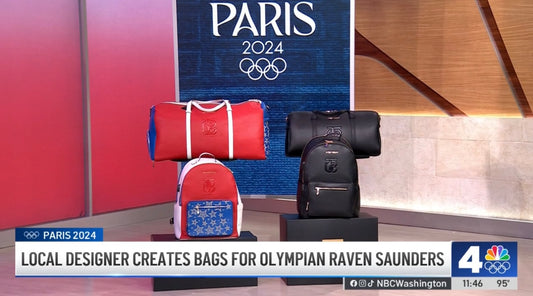 Local designer Bobby Daniels created bags for US Olympian Raven Saunders