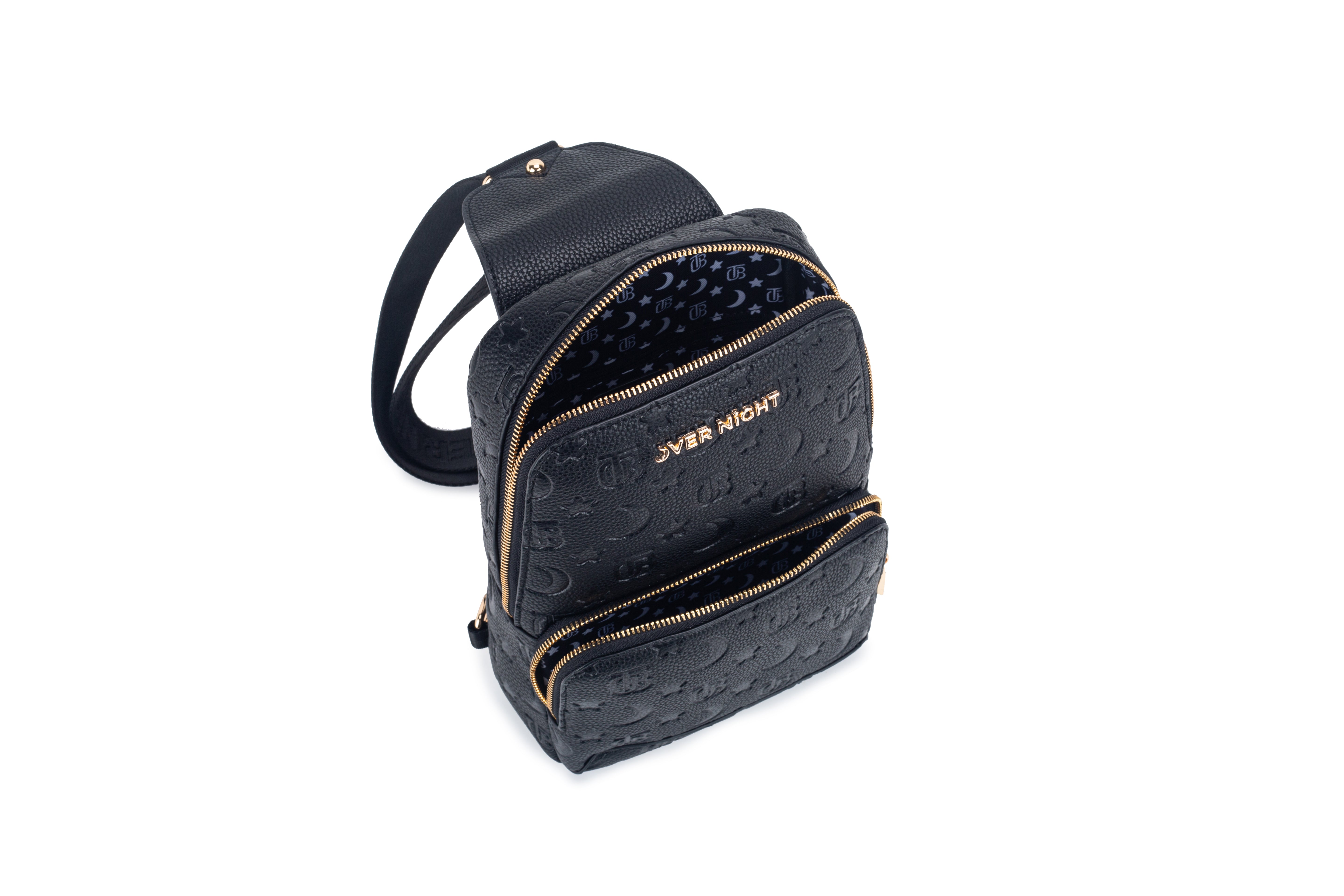 OverNight Travel Bags® black embossed Crossbody