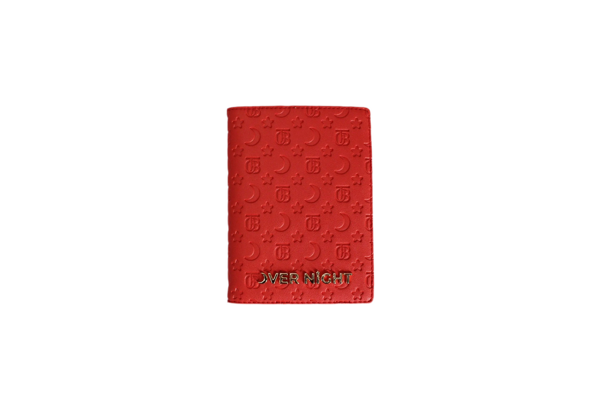 Overnight Travel Bags embossed red passport wallet