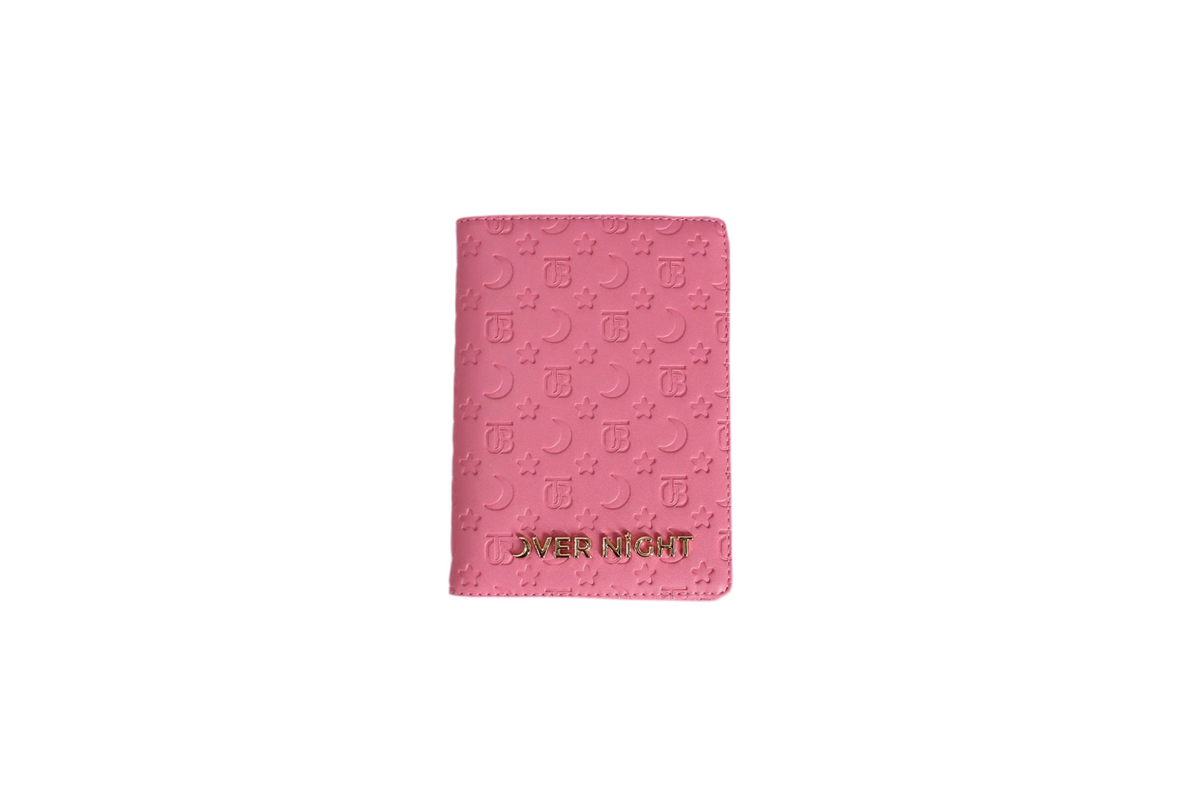 Overnight Travel Bags embossed pink passport wallet