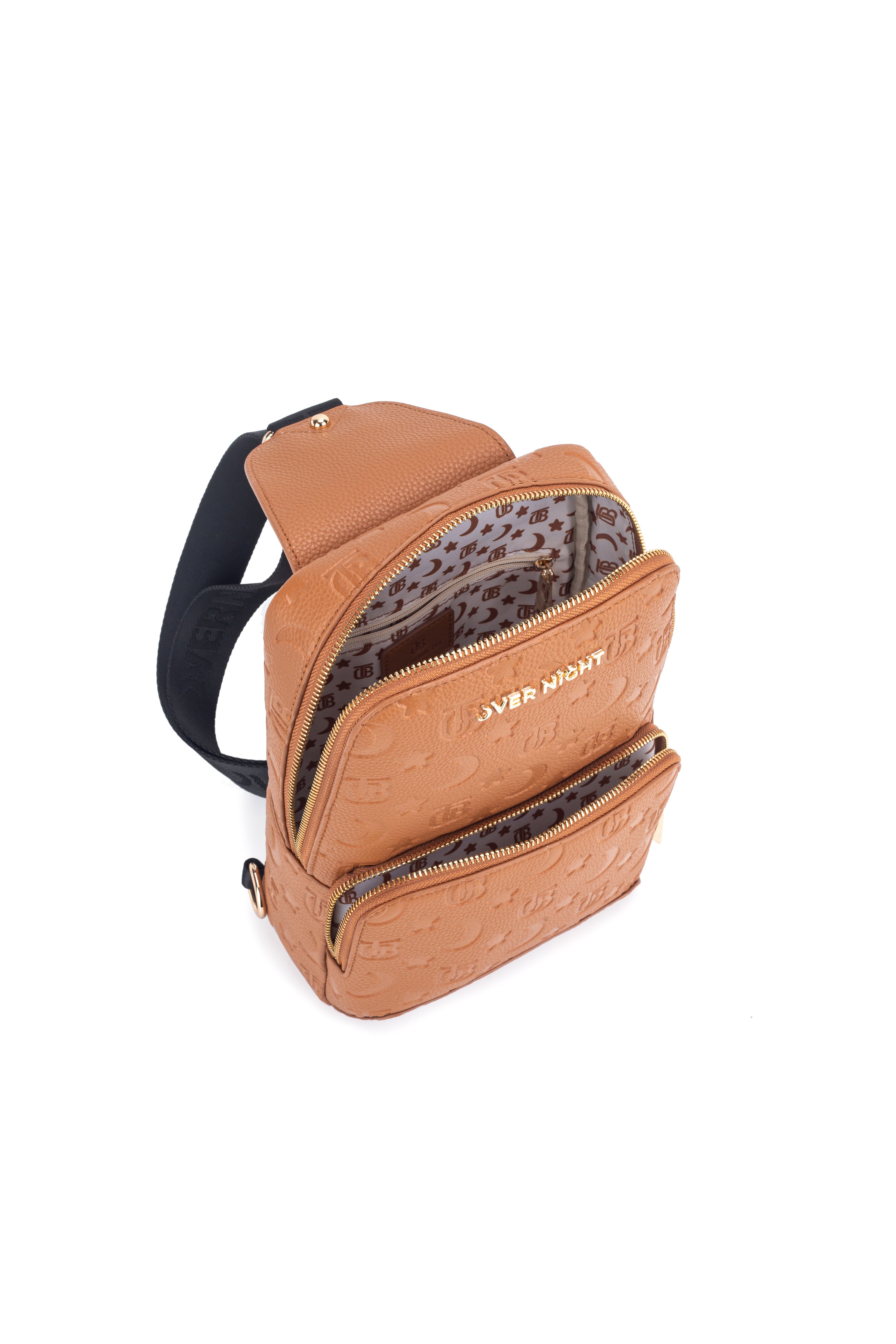 OverNight Travel Bags® camel embossed Crossbody